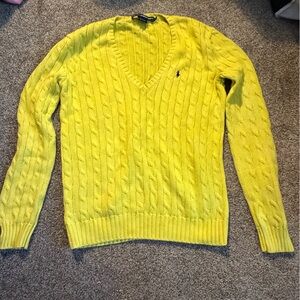 Ralph Lauren V-Neck Sweater in Bright Yellow